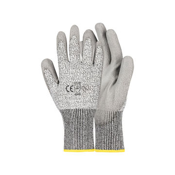 PIONEER SAFETY Cut Resistant Gloves Grey PU Palm Level 3 Size 10