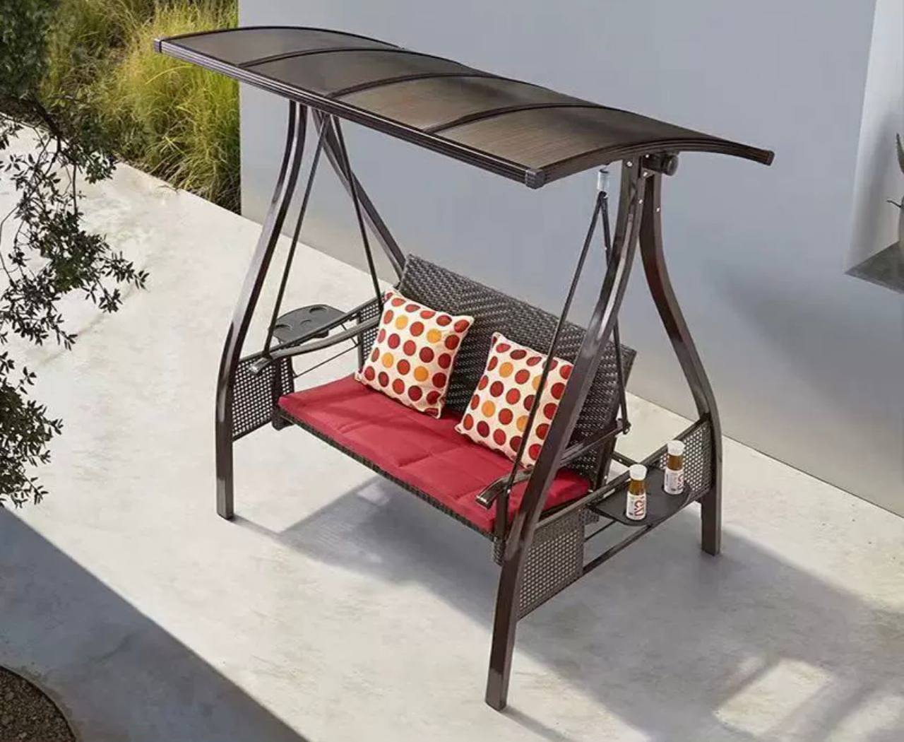 2-Seater Outdoor Swing with Adjustable Canopy