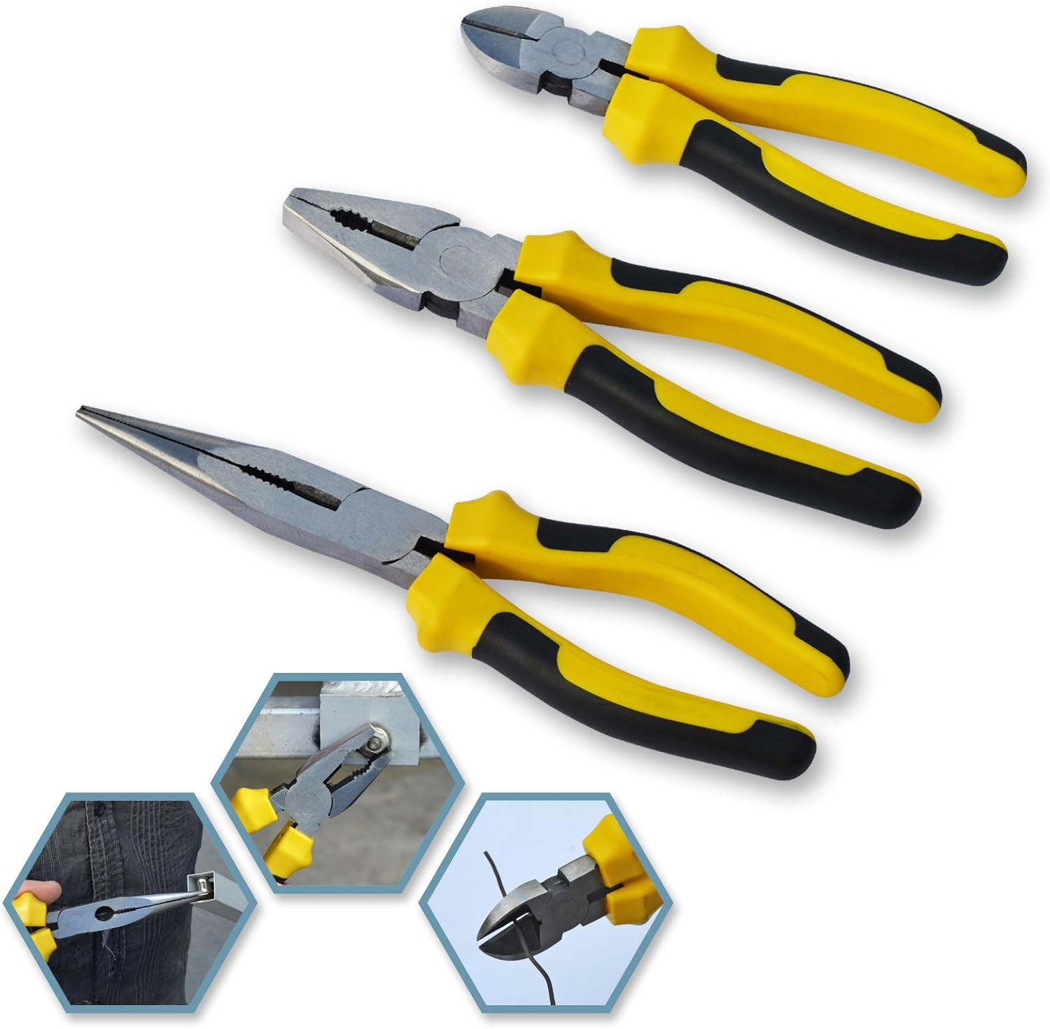 3 Piece light Duty Pliers Set - Combination