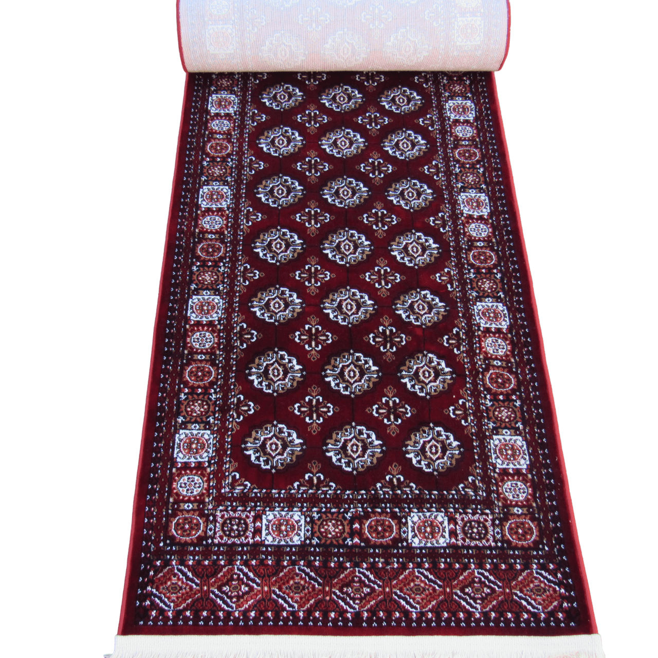 BK Carpets & Rugs – Persian Inspired Kashan Passage Runner –  Red & White - 80cm x 6m