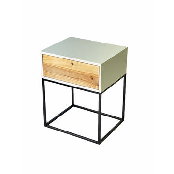 Kilimanjaro Push To Open White Side Table One Drawer