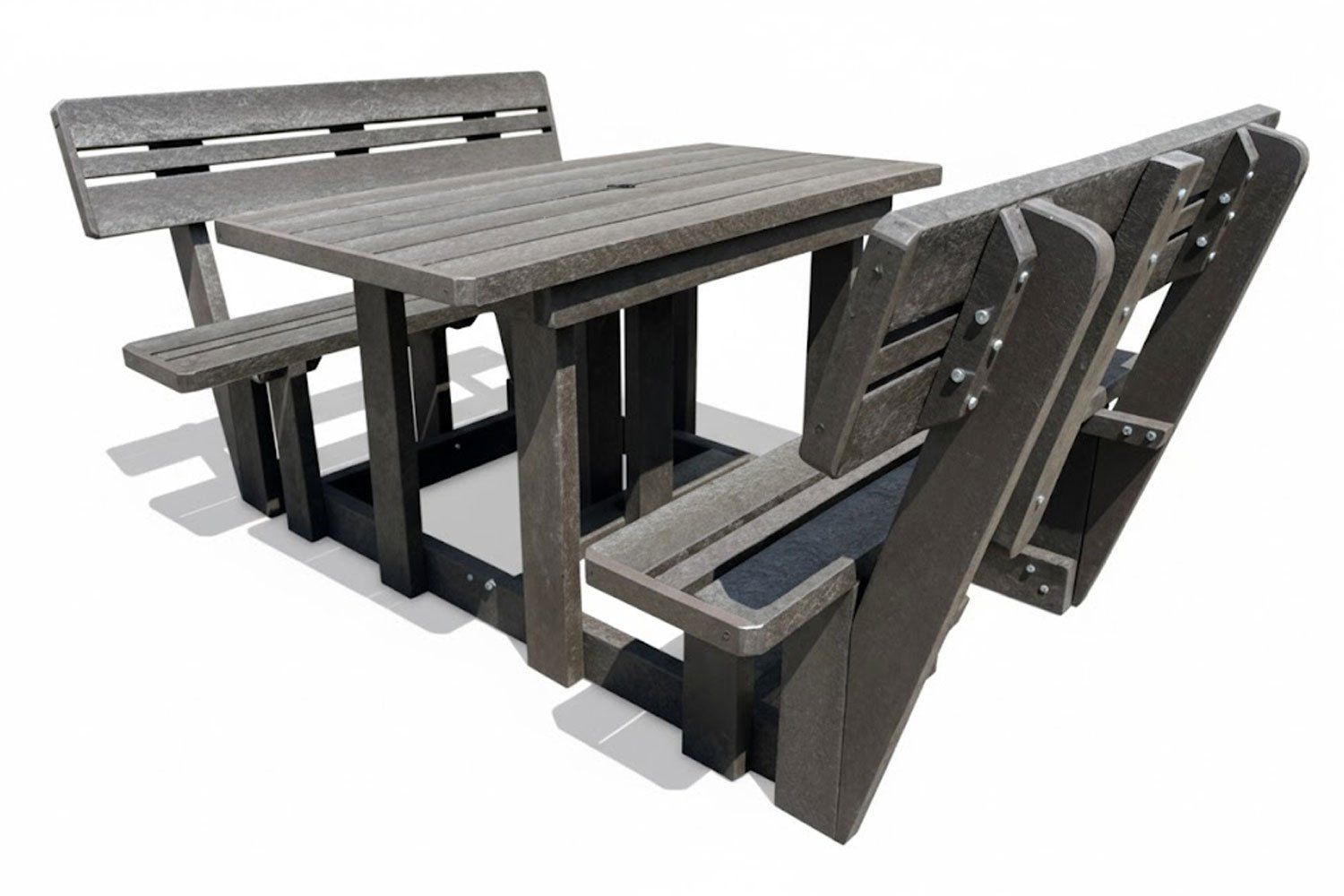 Recycled Plastic Picnic Table 4-Seater Plus Backs