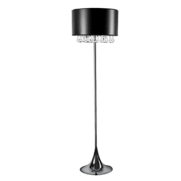 230v 60W E27 Black & Silver Shade Floor Lamp