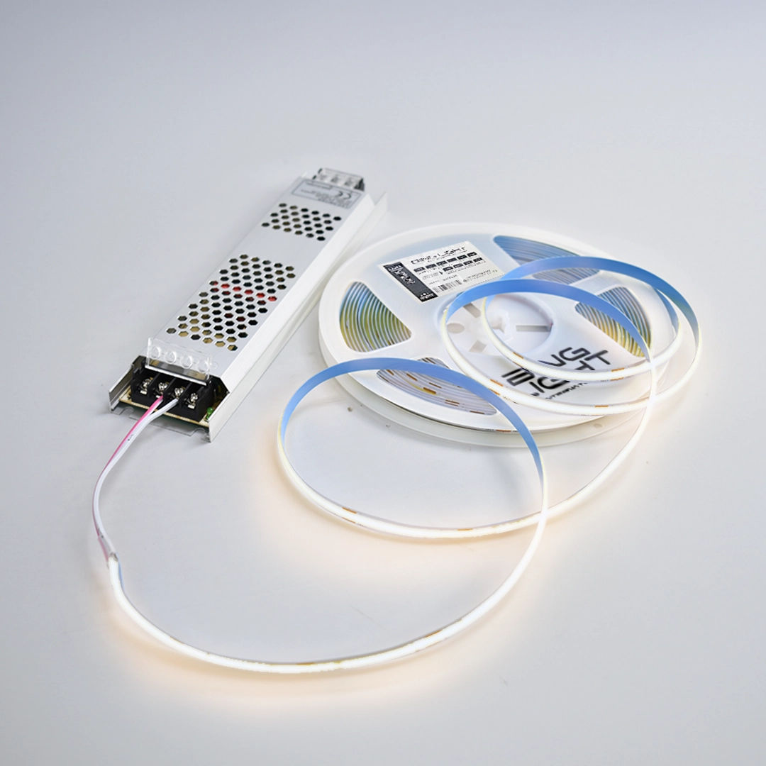24v 8mm COB LED Strip Light & Power Supply Combo - Warm White 3000k 10m - Bing Light