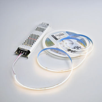 24v 8mm COB LED Strip Light & Power Supply Combo - Warm White 3000k 10m - Bing Light