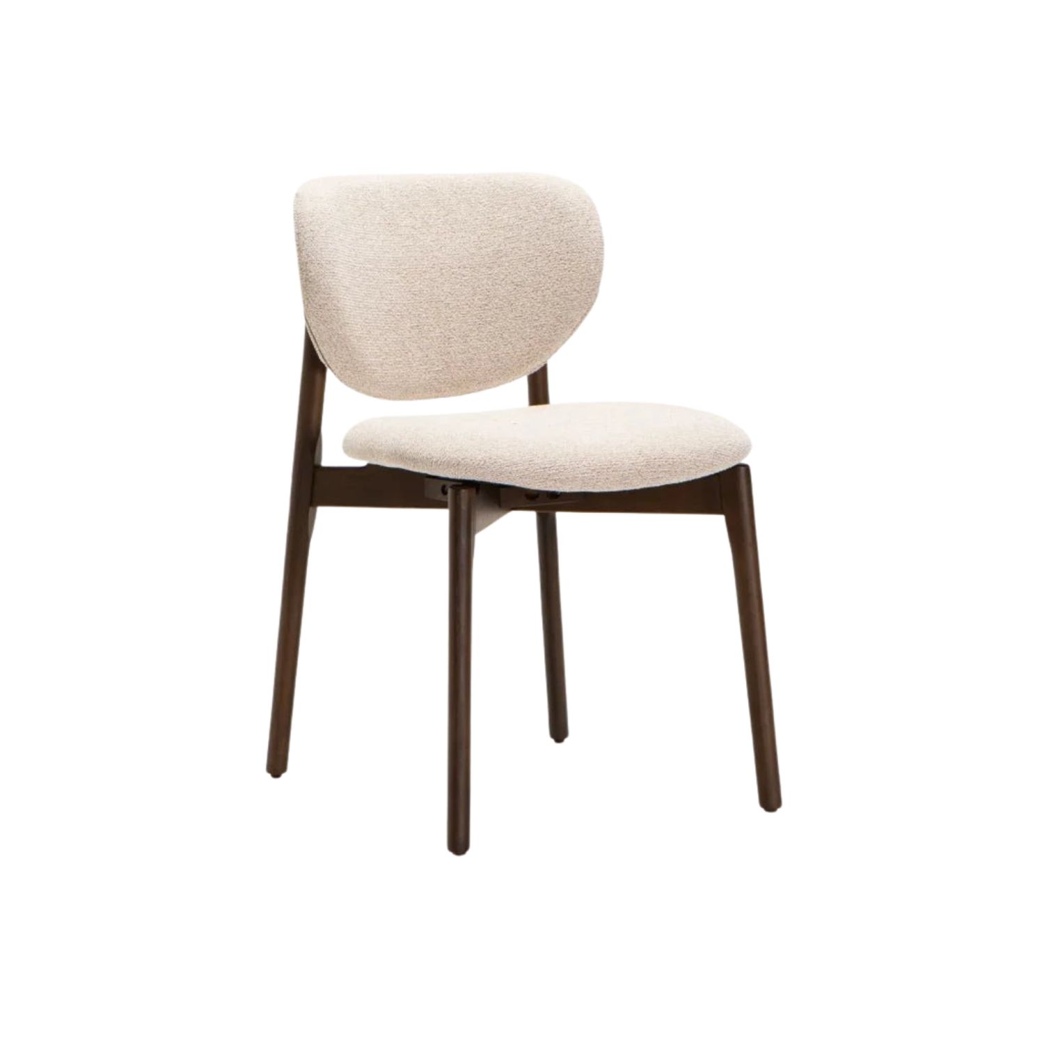 Textured Oatmeal Beech Wood Dining Chair - Walnut Leg
