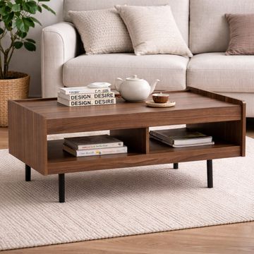Bragg Denver Coffee Table, Walnut & Black