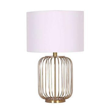 Vividitto - Tristan Metal Cage Base - Cream Fabric Shade
