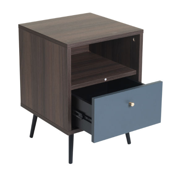 MONZA 1 DRAWER PEDESTAL - BROWN/DARK GREY