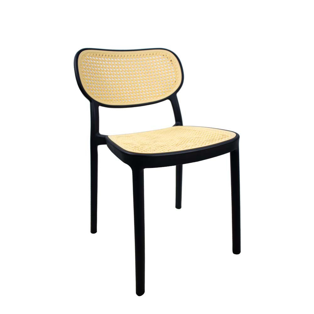 Vividitto - Beige Plastic Indoor Chair Black Frame