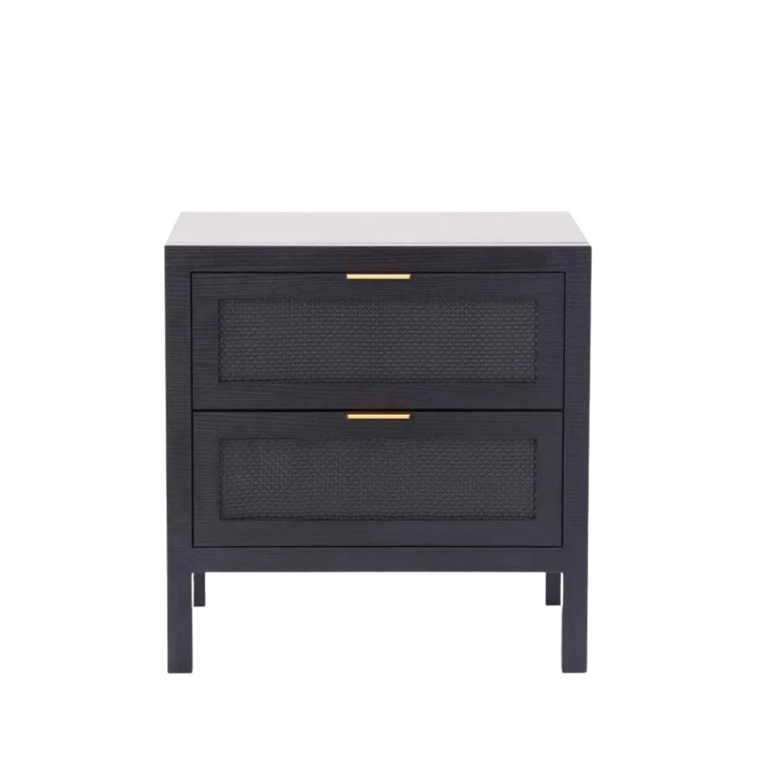 2 Drawer Pedestal with Rattan Style Front