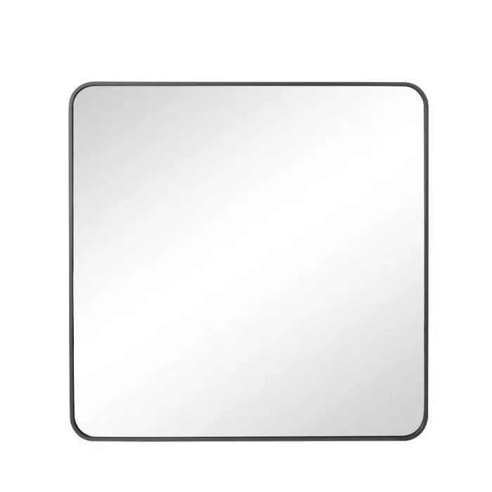 Woodly Mirror, Square, Black Frame, 800mm x 800mm