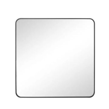 Woodly Mirror, Square, Black Frame, 800mm x 800mm