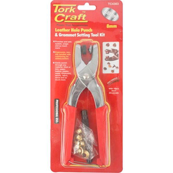 Grommet Setting Tool Kit C/W 10Pc Eyelets 8Mm