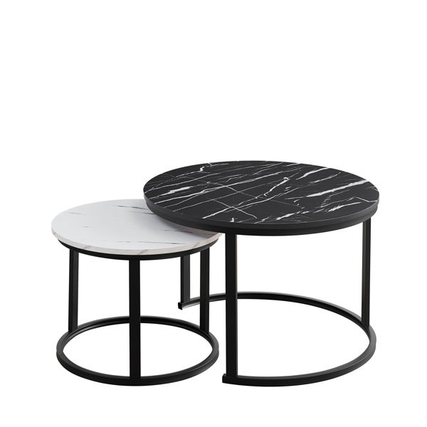 Everfurn 2 Piece Extra Large Coffee Table Indus Series -Ying Yang