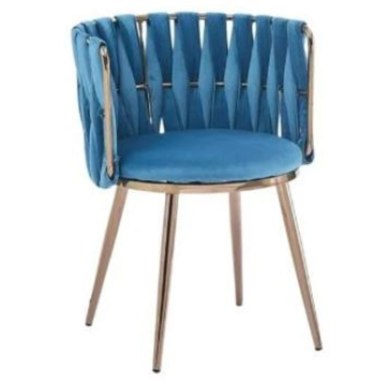 Dion Velvet Dinning Chairs-Blue