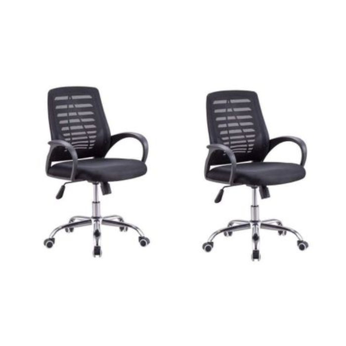 Office Chairs -Ergonomic Midback Pack of 2 –Black Colour