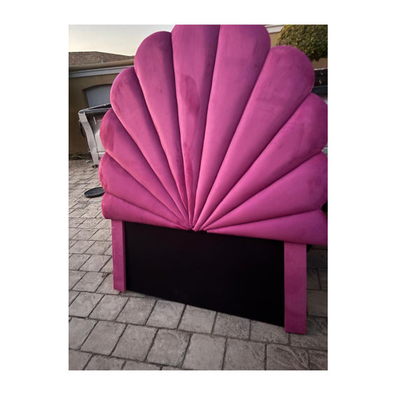 Mermaid-Inspired Tufted Velvet Headboard - Double