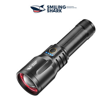 Smiling Shark SD-7008 Flashlight 12000 lumens Torches Rechargeable Type-C Rechargeable 3 modes Zoomable Waterproof With Power Bank Function
