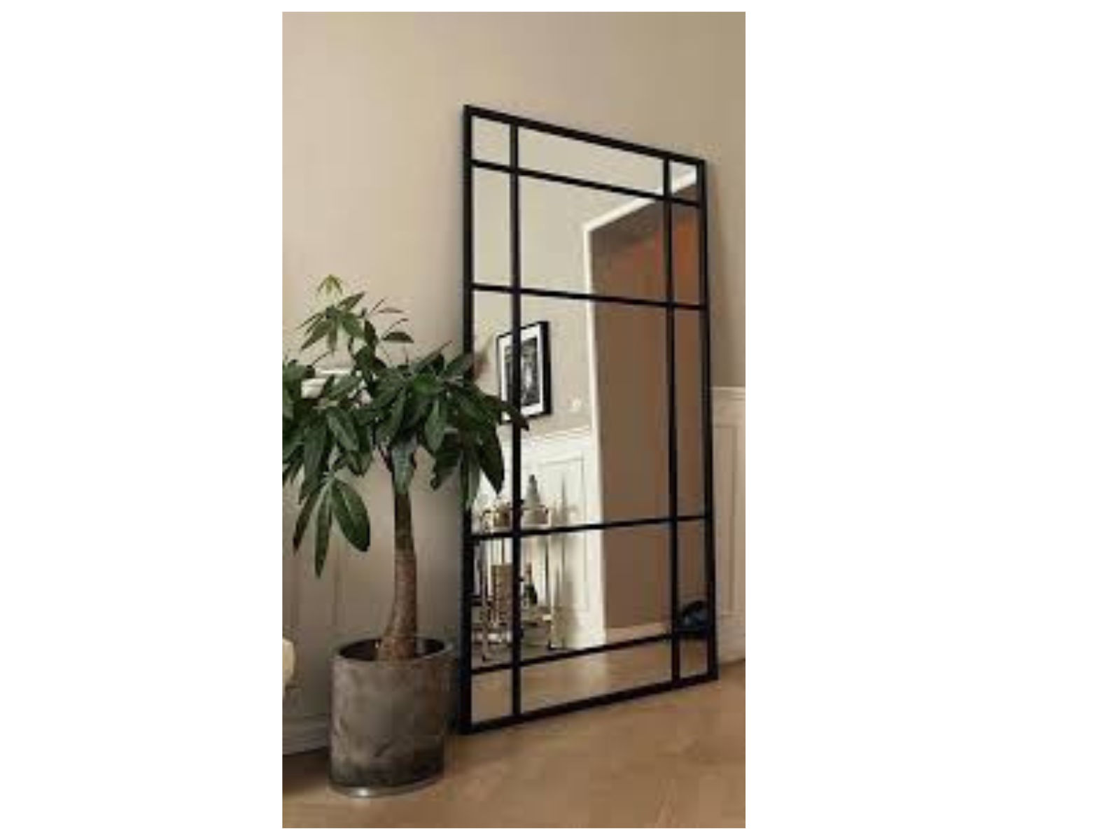 QandAHome-Black Rectangular Window Mirror