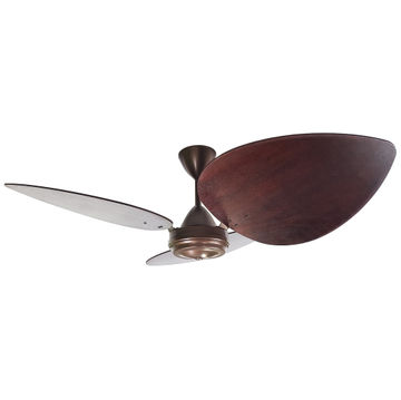 Motor High Breeze 100 Antique Bronze Blade Wood 3 1200mm Palm Leaf Oval Mahogany + Reg2F Wall Controller