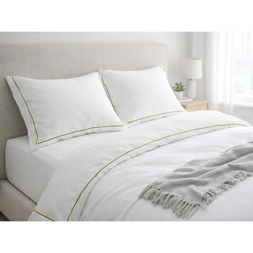 Premium Collection Soft Touch - Oxford Olive Green Satin Stitch Pillow Cover Set - Standard - (30 Sets)