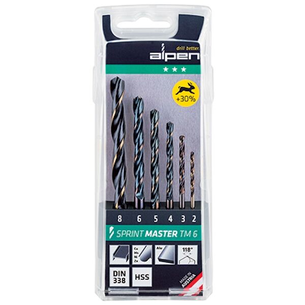 Alpen Sprint Master Tm6 6-Pcs 2 - 3 - 4 - 5 - 6 - 8Mm Hss Set