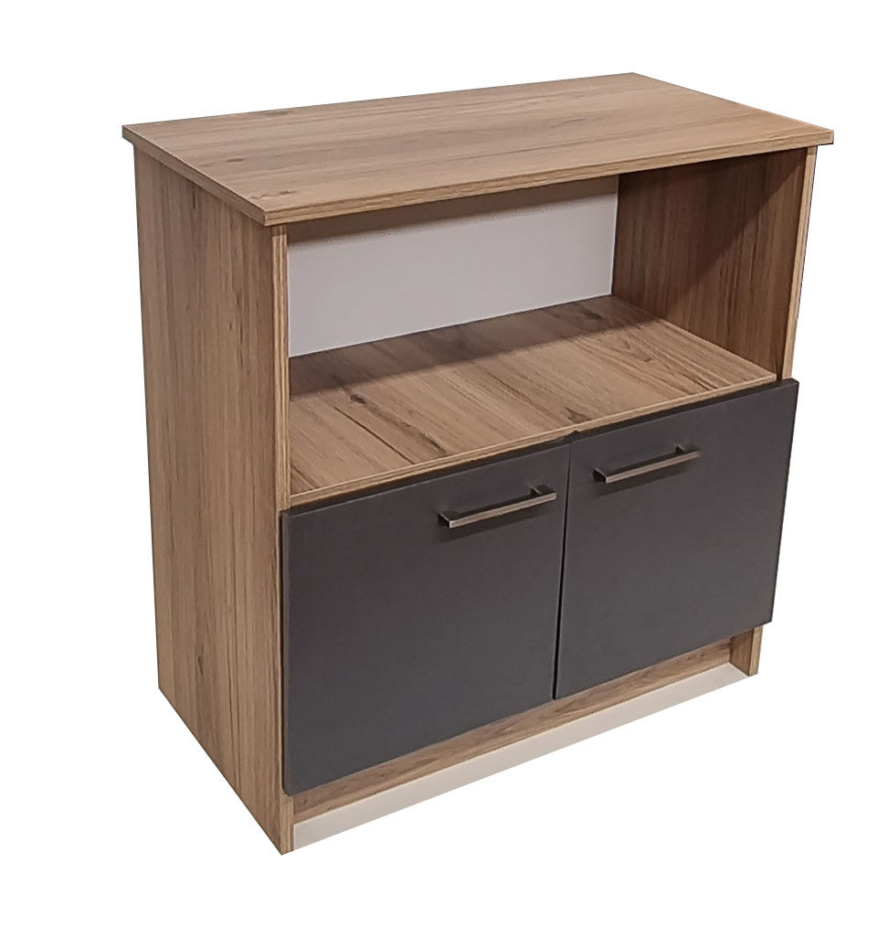 Oxford 2 Shelf,2 Door Book/Filing Cabinet 60cm - Sahara & Storm Grey