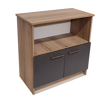 Oxford 2 Shelf,2 Door Book/Filing Cabinet 60cm - Sahara & Storm Grey