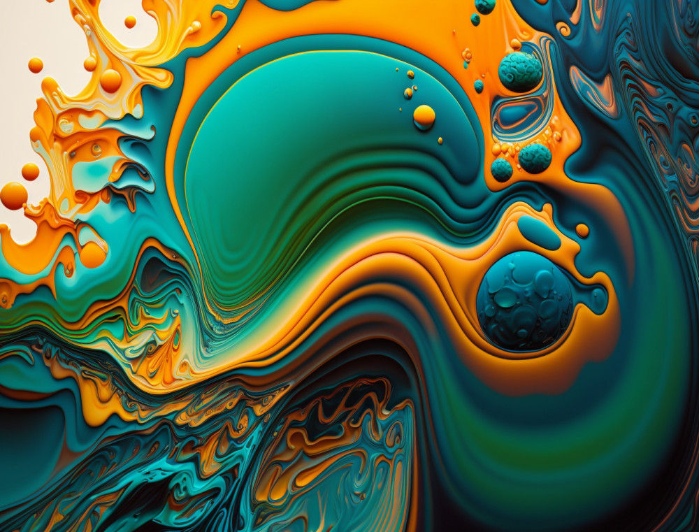 Canvas Wall Art - Canvas Wall Art-Multiple Layers Dutch Pour - B1252 - [120 x 80 cm]