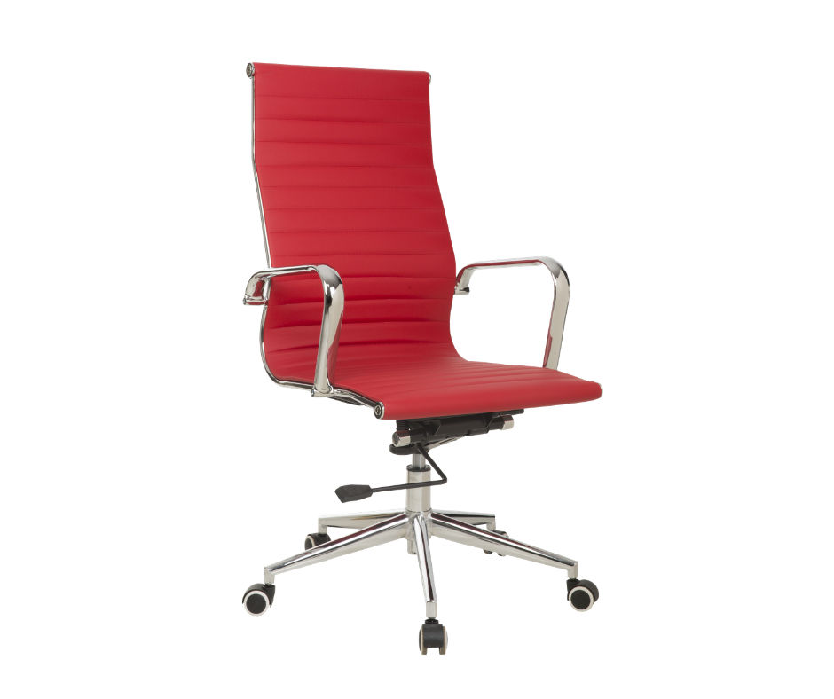 TOCC Ribbed High Back Office Chair - Red