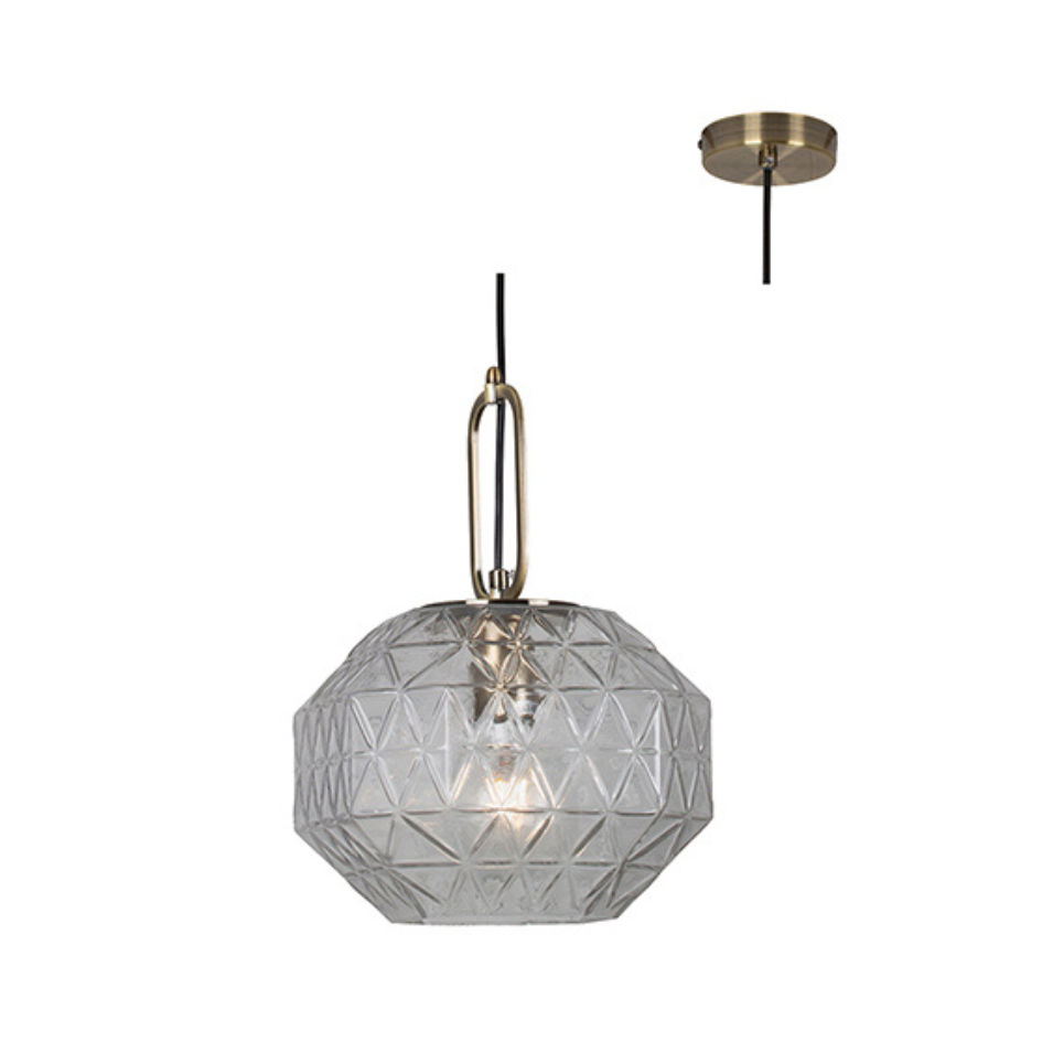 Parma Pendant Bronze With Clear Glass