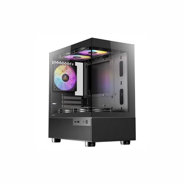 Antec Cx200M Elite Micro-Atx Itx Rgb Mini-Tower Gaming Chassis - Black