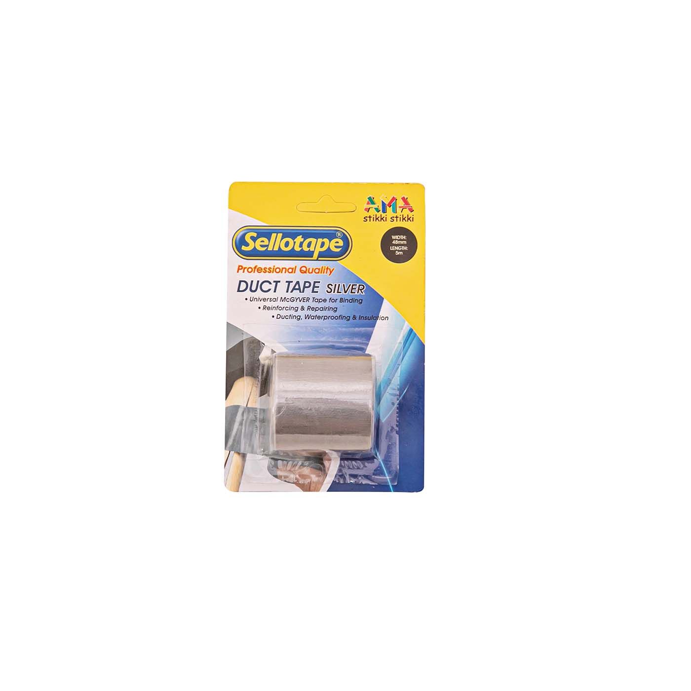 Sellotape - Duct Tape - Silver - 48mmx5m - Hanging Pack