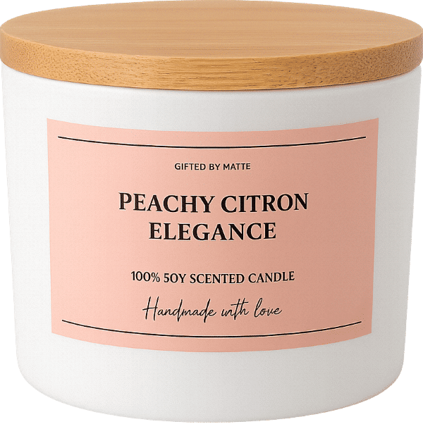 Gifted By Matte- Peachy Citron Elegance Soy Scented Candle