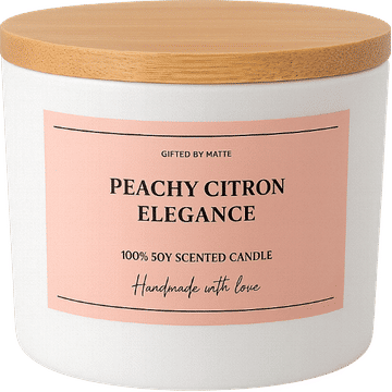 Gifted By Matte- Peachy Citron Elegance Soy Scented Candle