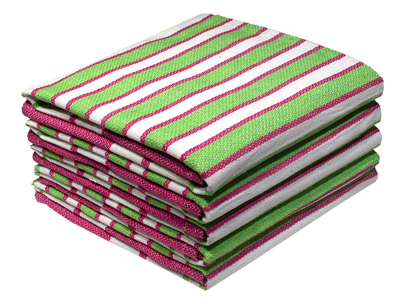 Multipurpose, Easy Fit, Absorbent Kitchen Towel - Design 2303 - 050x070cms - (05 Pc Pack) - Stripe - Fuchsia Purple