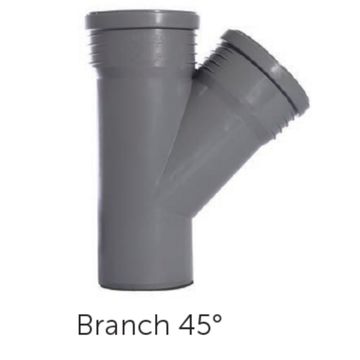 PVC/PP - 160/160mm Branch Tee 45 Degrees