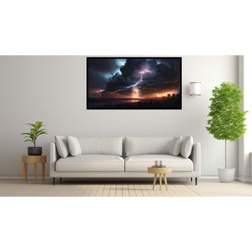 Canvas Wall Art - Canvas Wall Art-Lightning Under Heavy Clouds - B1194 [120 x 80 cm]