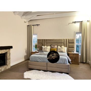 Luxury Headboard and Base Beige king set
