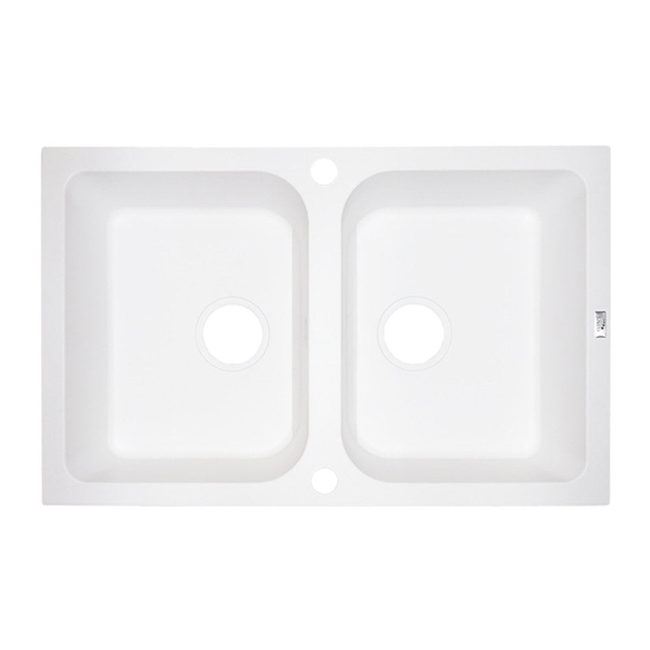 Laveo Celia 760 Granite Composite Kitchen Sink 2 Bowl - White