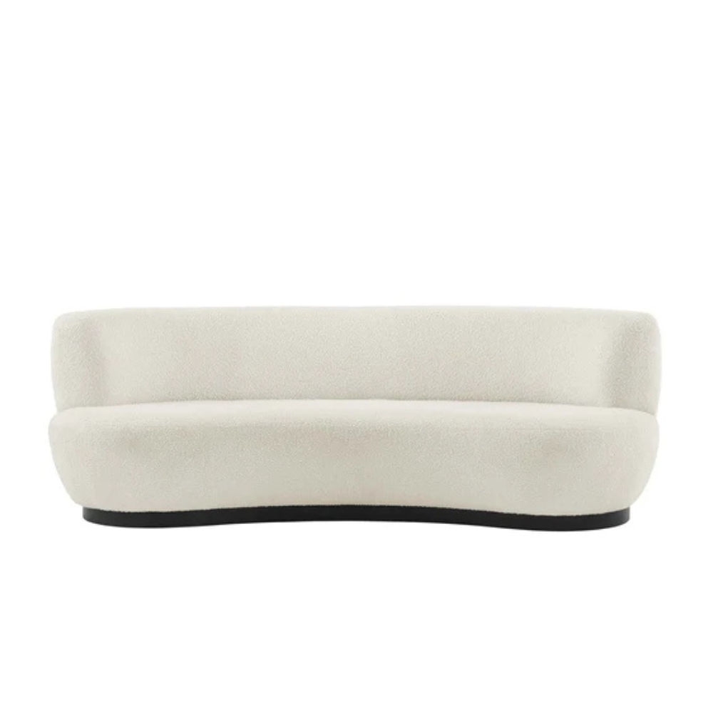 Rinon Upholstered Boucle Sofa-White