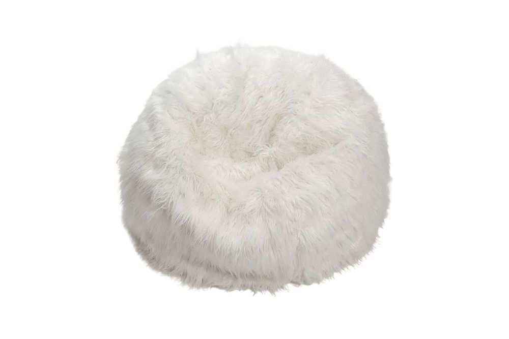 White Faux Fur Bean Bag Chair – Plush Lounge Seating for Cozy Modern Interiors