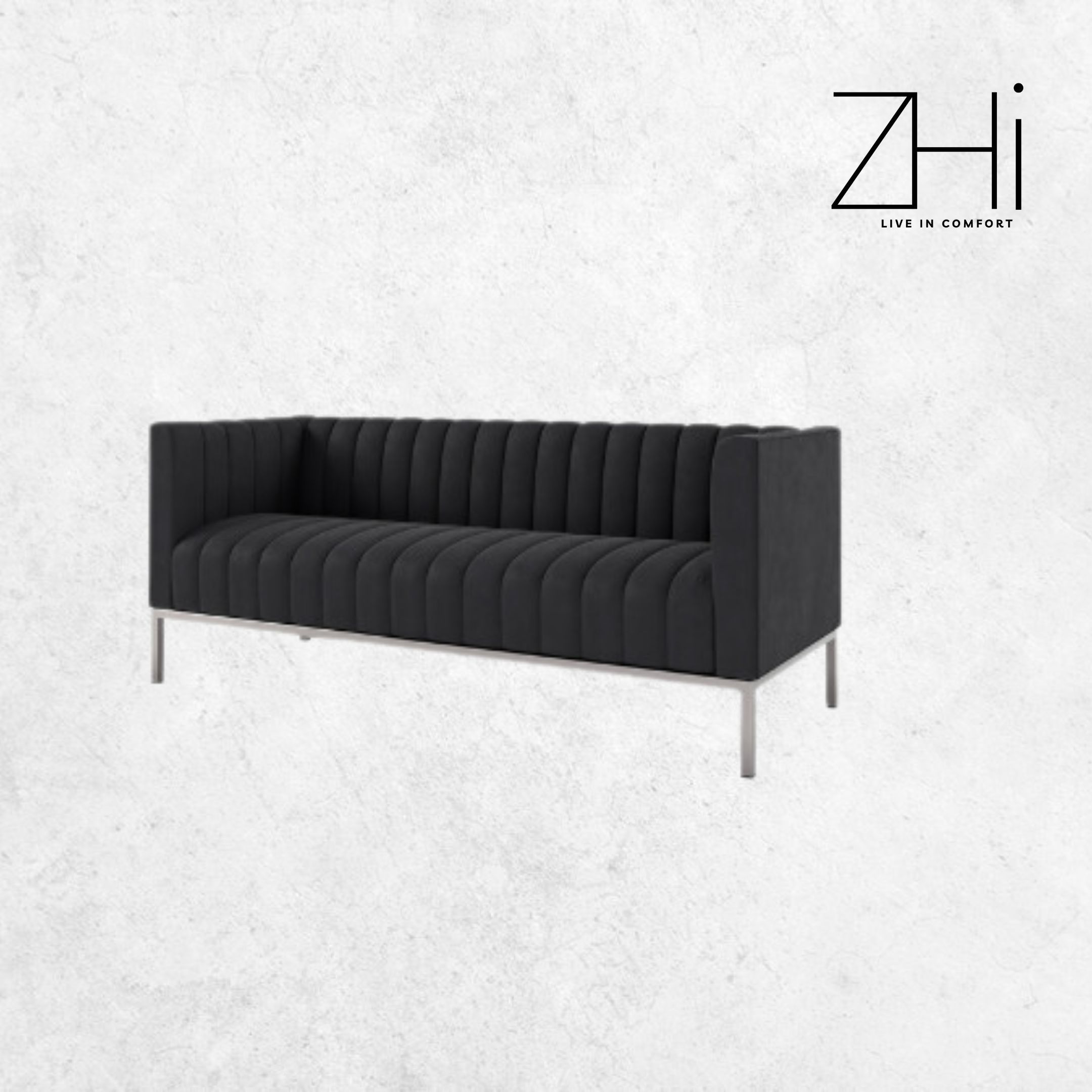ZHi Modern Grey Sofa- 3 Seater