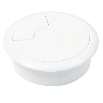 ROCO Round Cable Management Desk/Counter Port White 64mm