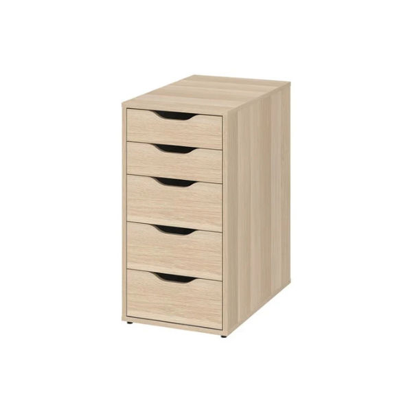 ALEX Drawer unit, White stained/oak effect, 36x70cm
