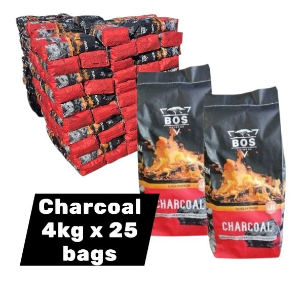 BOS Charcoal 4kg X 25 BAGS