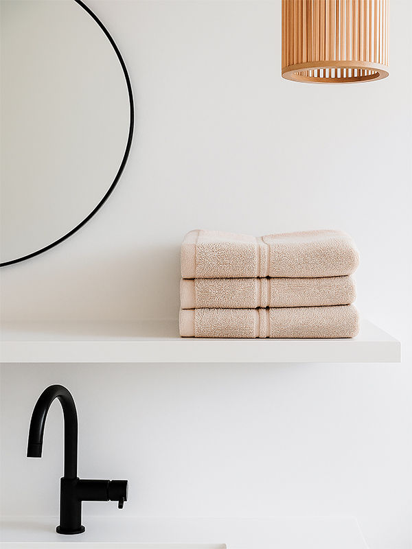 Hotel Collection 600GSM 30x50cms Guest Towel - 03 Pc Pack - Tapioca