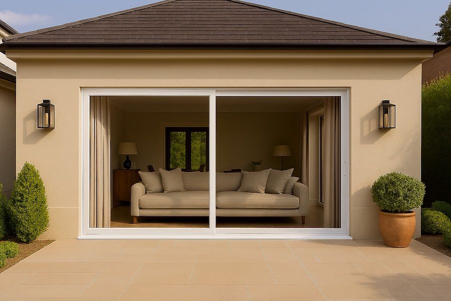 Kenzo - OX3021W - Aluminium Single Sliding Door 3.0mx2.1m White