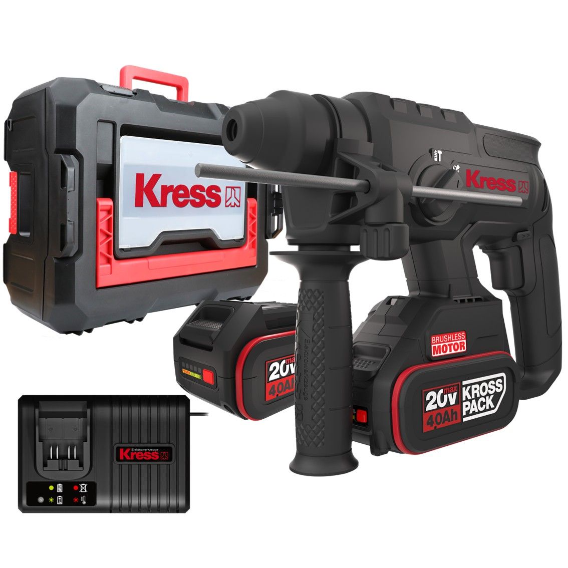 KRESS Rotary Hammer BL SDS+ 22mm 2J 20V Kit